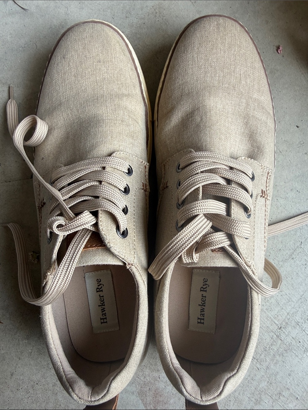 Hawker Rye Men's Casual Canvas Sneakers in Beige